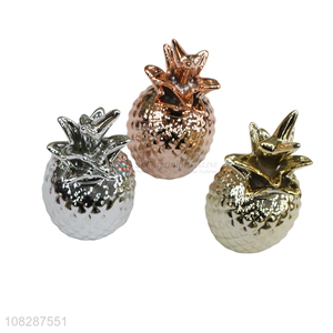 Hot selling ceramic pineapple figurines ceramic fruit statues