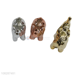 New arrival ceramic elephant figurines metallic ceramic decoration