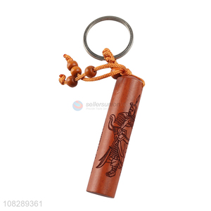 New products creative wood carved keychain with top quality
