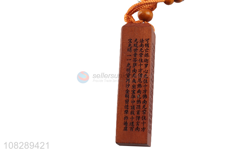 Factory wholesale handmade wood carved keychain for promotion