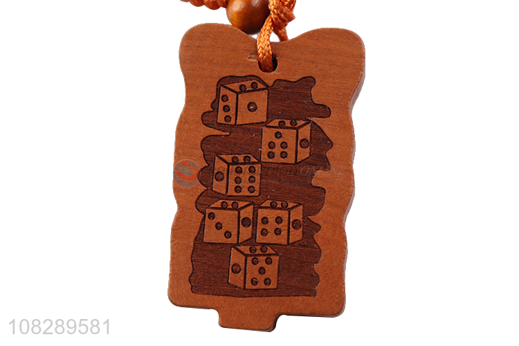 China factory handmade wood carved diy crafts keychain for sale