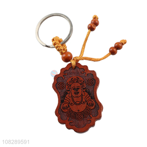 Yiwu market buddha handmade engraving keychain for pendants