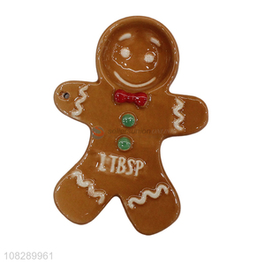 Yiwu market creative gingerbread man plate ceramic desktop ornament
