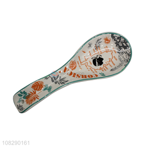 Hot selling printed ceramic spoon snack spoon kitchen supplies