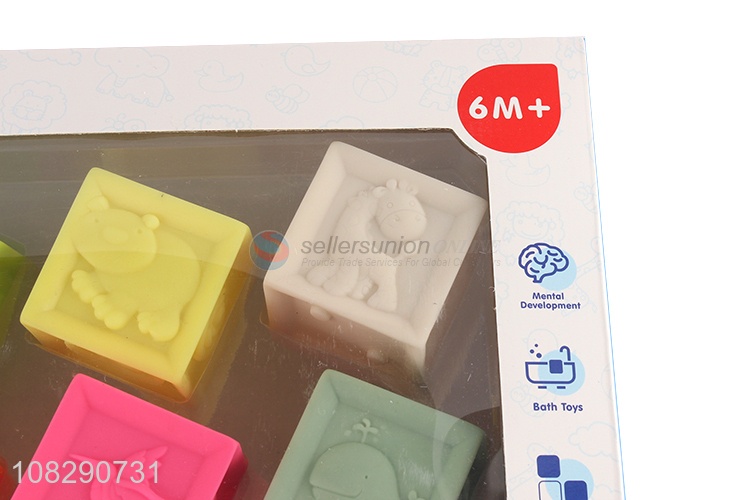 High quality colourful cube shape kids bath toys for daily use