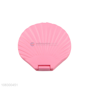 Custom Seashell Shape Foldable 1X 2X Magnifying Makeup Mirror