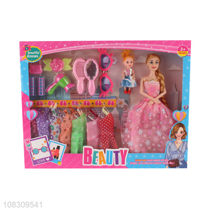 New products beauty doll plastic girls kids doll toy set