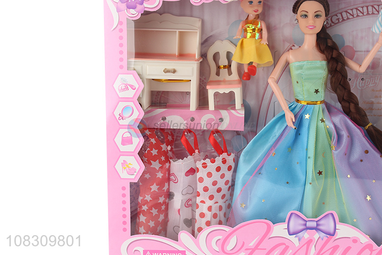 High quality girls kids dress up toy gift box set for sale