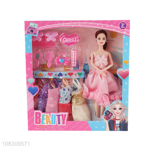 Hot selling dress up doll set gift box girl play house toy