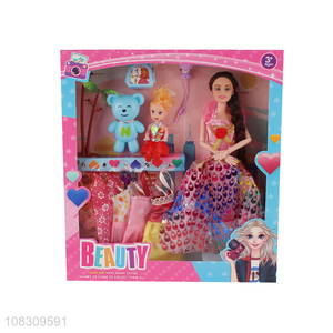 China wholesale plastic beauty doll set girls kids play house toys