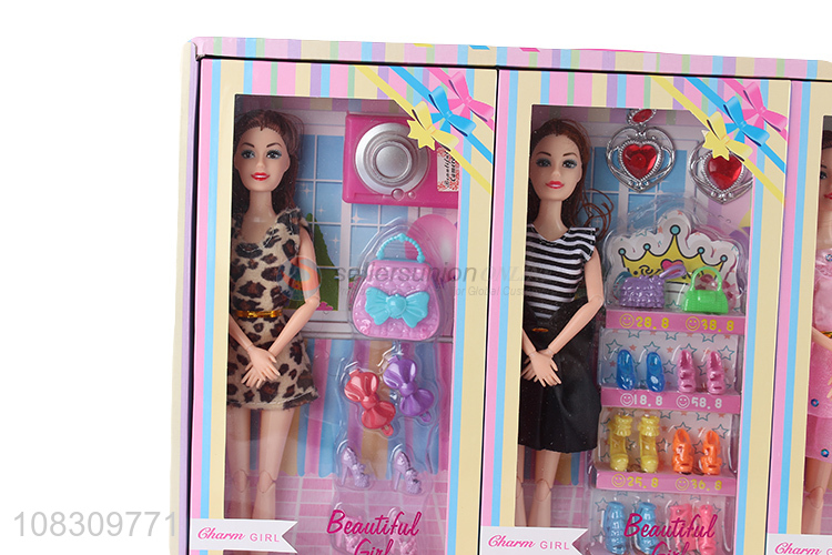 China wholesale beauty doll girls kids play house toys set