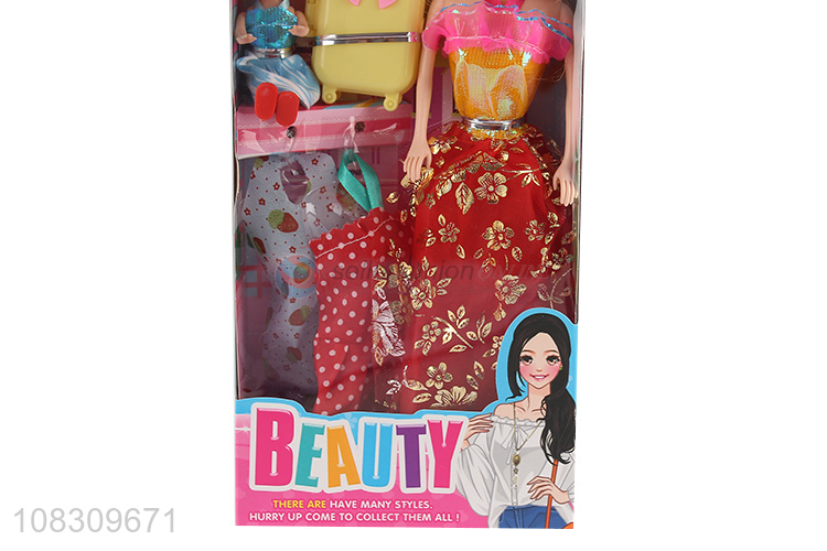 Yiwu market cartoon toy dolls dress up beauty dolls for girls