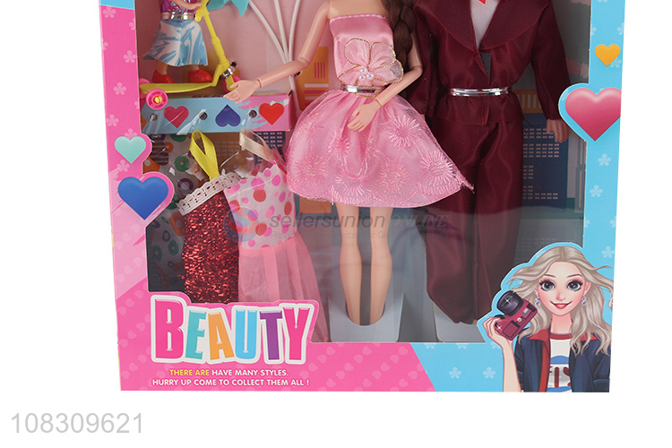 High quality doll set girls kids dress up toy gift box set