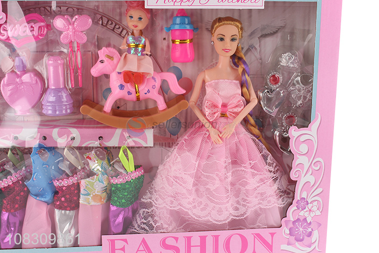 Low price fashion dress up doll girls beauty doll set wholesale