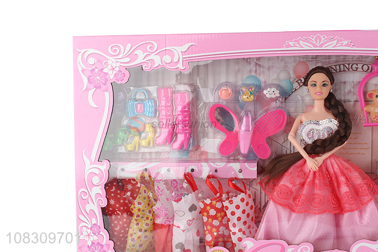 Yiwu market girls cartoon doll pretend play beauty doll