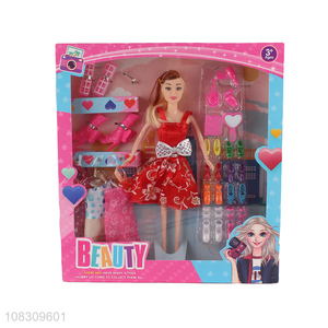 Yiwu wholesale birthday gift box dress up doll toy for girls kids