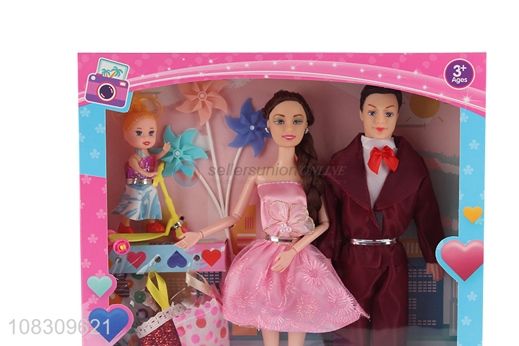 High quality doll set girls kids dress up toy gift box set
