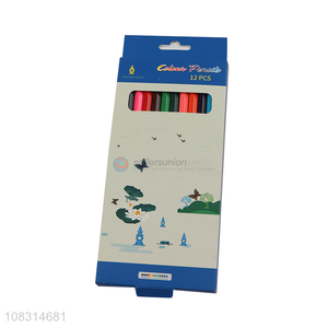 Factory price 12 colors wooden colored pencils for coloring