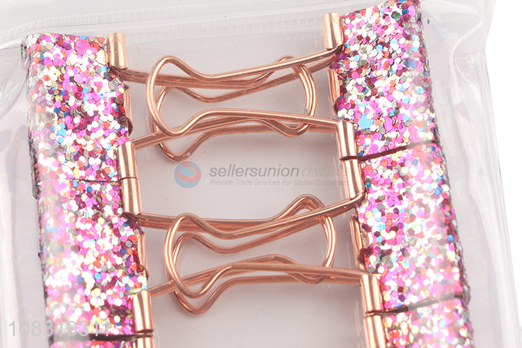 New arrival 10pcs sequined binder clips metal paper clips