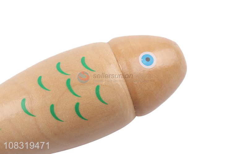 Popular Fish Shaped Sound Block Guiro Wooden Percussion Instrument Toy