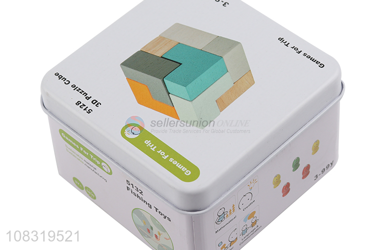 New Arrival 3D Puzzle Cube Wooden Building Blocks Toy