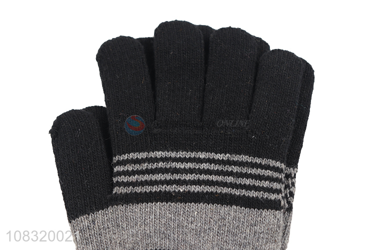 Wholesale men winter gloves outdoor knitted sport gloves