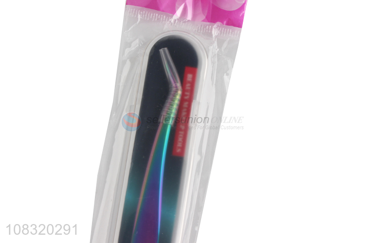 Yiwu direct sale stainless steel tweezers for beauty