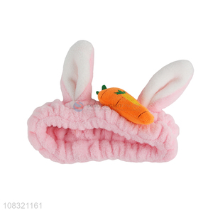 Good quality rabbit ears makeup hair band shower headband