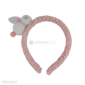 New design cute bunny headband fluffy hairbands for girls