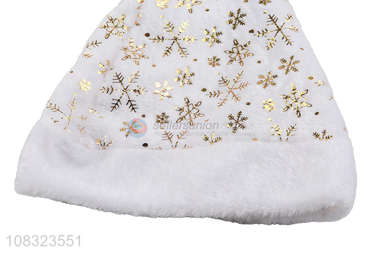 Good quality white christmas decorated felt santa claus hat