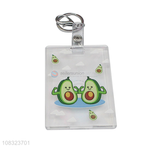 Good Price Avocado Pattern PVC Card Holder With Key Chain
