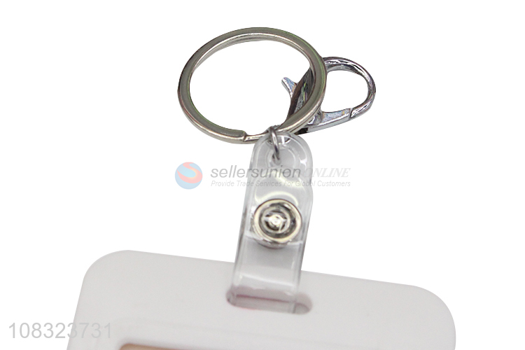 Fashion Style Id Card Work Card Holder With Key Ring