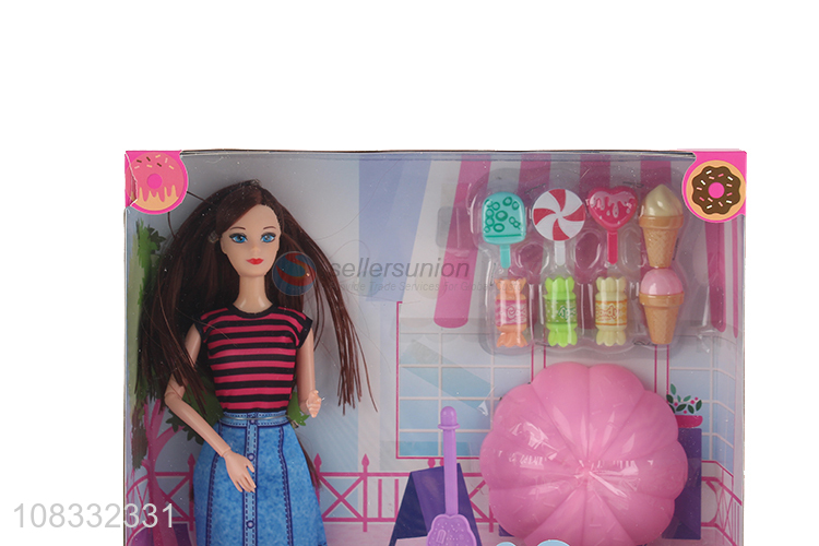 Wholesale 11 inch 11 joints fashion doll with ice cream stand