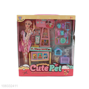 China supplier 11 inch fashion doll kit with dog for age 3+