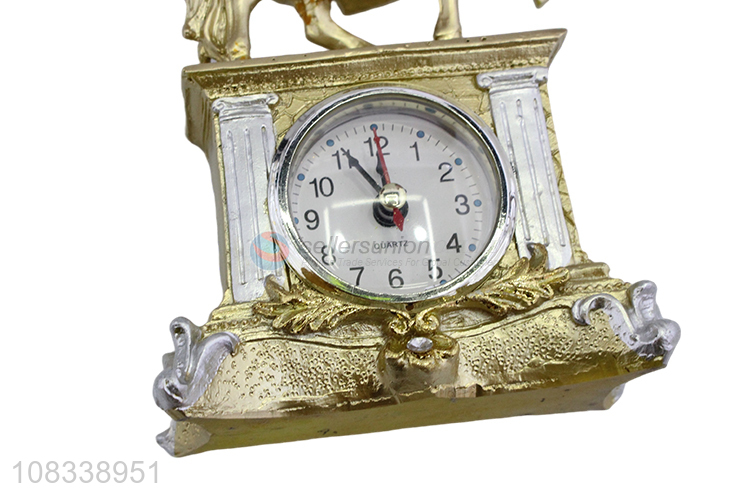 New Products Horse Figurine Decorative Clock Resin Craft