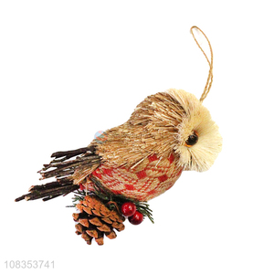 Good quality owl figurines animal statues grass crafts for gifts