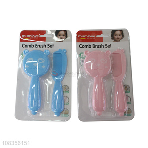 High quality cute baby hair brush and mirror set baby care