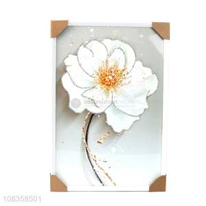 Custom Flower Pattern Decorative Wall Painting With Diamonds