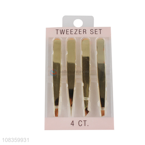 New arrival stainless steel eyebrow tweezers with slant pointed tips