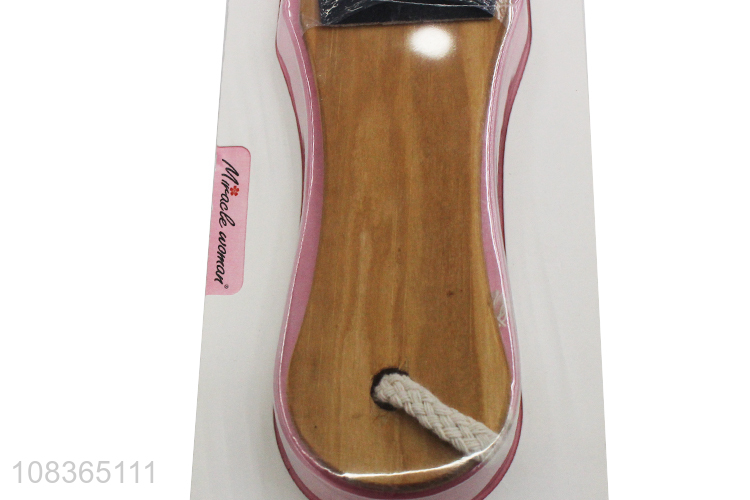 China supplier pedicure tool sandpaper foot file with wooden handle