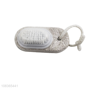 Wholesale pedicure tools double sided natural pumice stone with brush