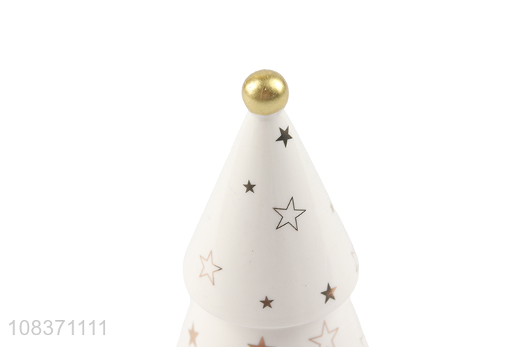 Good quality indoor ceramic Christmas tree ornaments mini tabletop decorations