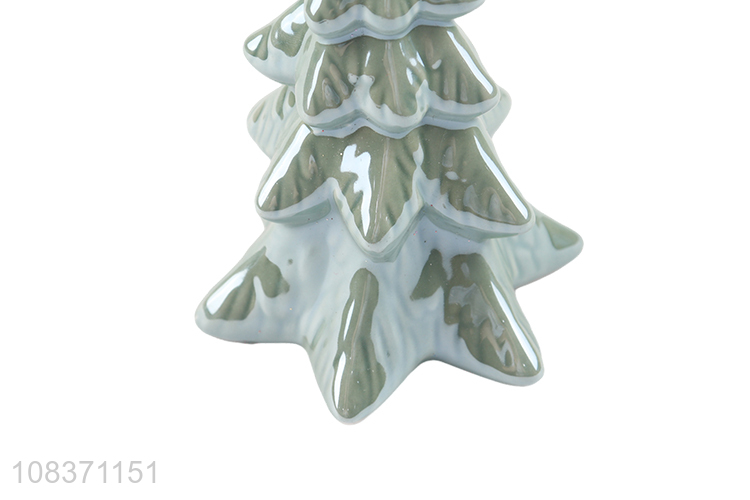 Wholesale colored ceramic Christmas tree ceramic statue small Christmas gifts