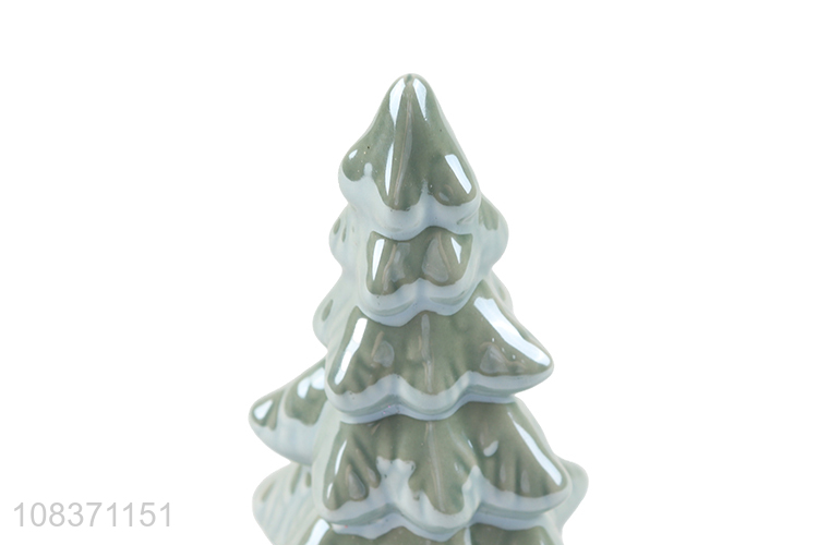 Wholesale colored ceramic Christmas tree ceramic statue small Christmas gifts