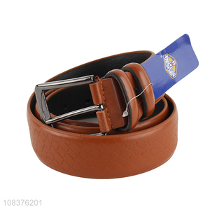 New design mens casual dress belt textured faux leather belt