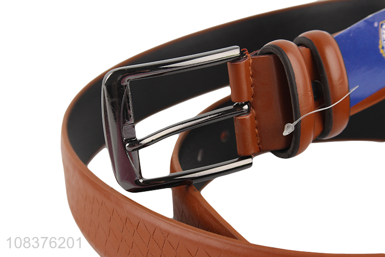 New design mens casual dress belt textured faux leather belt