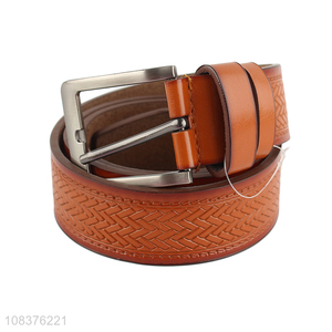 China imports men's textured pu leather belt for casual pants