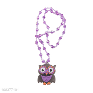 China wholesale glowing necklace cartoon owl pendant