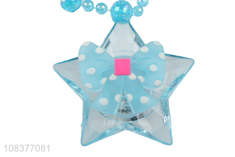 New products blue star shaped glowing necklace for kids