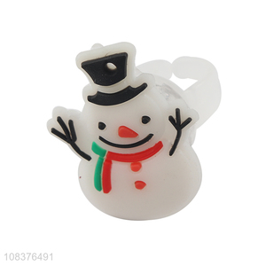 Top quality cute snowman finger ring glowing ring for sale